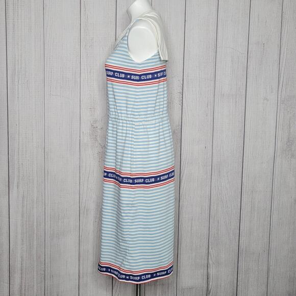 Vintage Striped Logo Surf Club Sailor 80s Dress - Picture 4 of 5